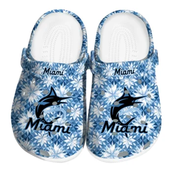 personalized miami marlins snowflake mosaic clogs best selling