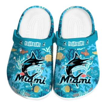 personalized miami marlins tropical fish ocean clogs best selling