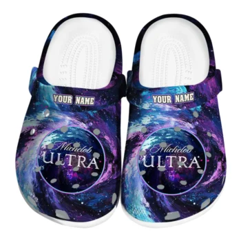 personalized michelob ultra galaxy blue purple clogs best selling hey clogs