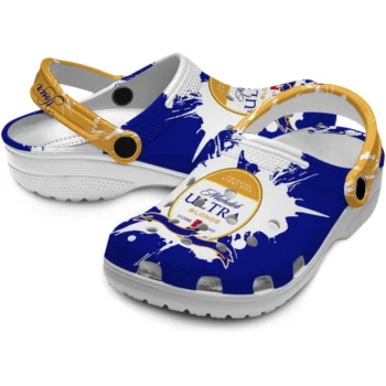 personalized michelob ultra label blue white clogs high quality hey clogs