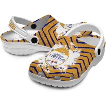 personalized michelob ultra logo orange blue clogs high quality hey clogs