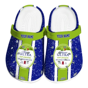 personalized michelob ultra name panel blue green clogs best selling hey clogs
