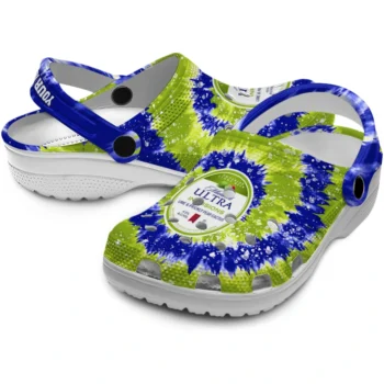 personalized michelob ultra whirl motion blue yellow clogs high quality hey clogs