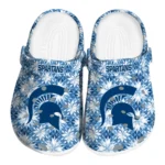 personalized michigan state spartans snowflake mosaic clogs best selling
