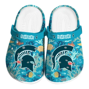 personalized michigan state spartans tropical fish ocean clogs best selling