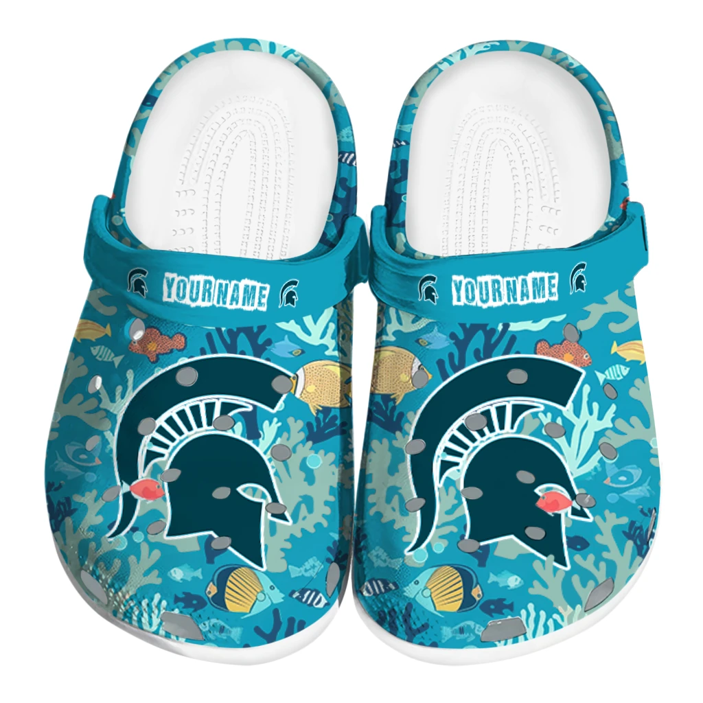 personalized michigan state spartans tropical fish ocean clogs best selling personalized michigan state spartans tropical fish ocean clogs best selling