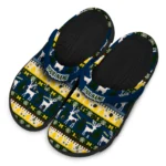 personalized michigan wolverines christmas motif clogs best selling
