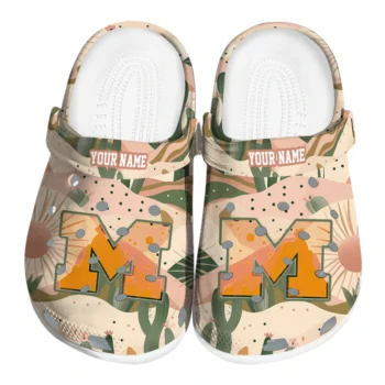personalized michigan wolverines desert cactus pattern clogs best selling