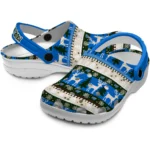 personalized middle tennessee blue raiders christmas motif clogs best selling