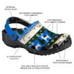 personalized middle tennessee blue raiders christmas motif clogs best selling