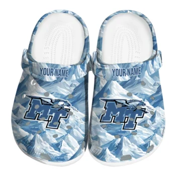 personalized middle tennessee blue raiders mountain artwork clogs best selling