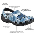 personalized middle tennessee blue raiders mountain artwork clogs best selling