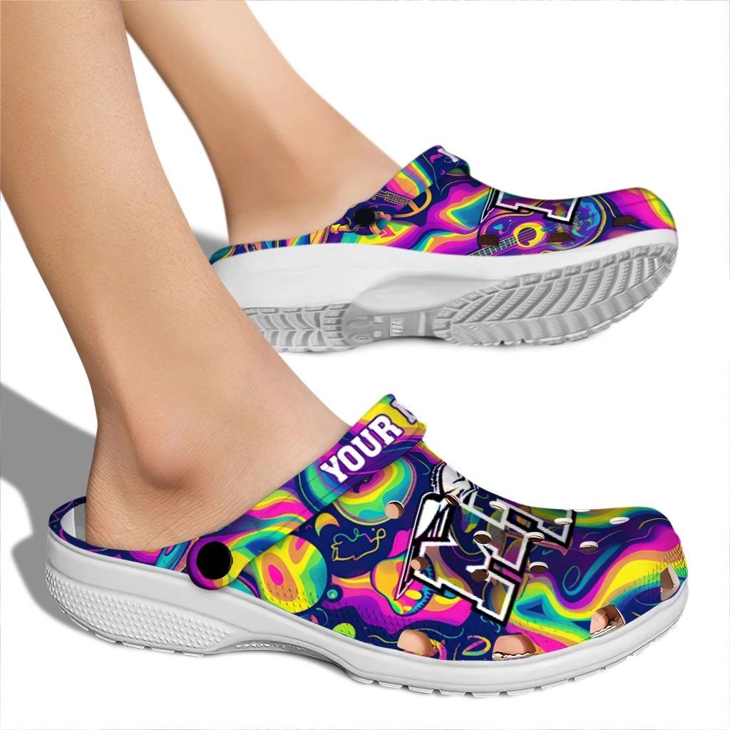 personalized middle tennessee blue raiders swirling mushrooms clogs fashion forward personalized middle tennessee blue raiders swirling mushrooms clogs fashion forward