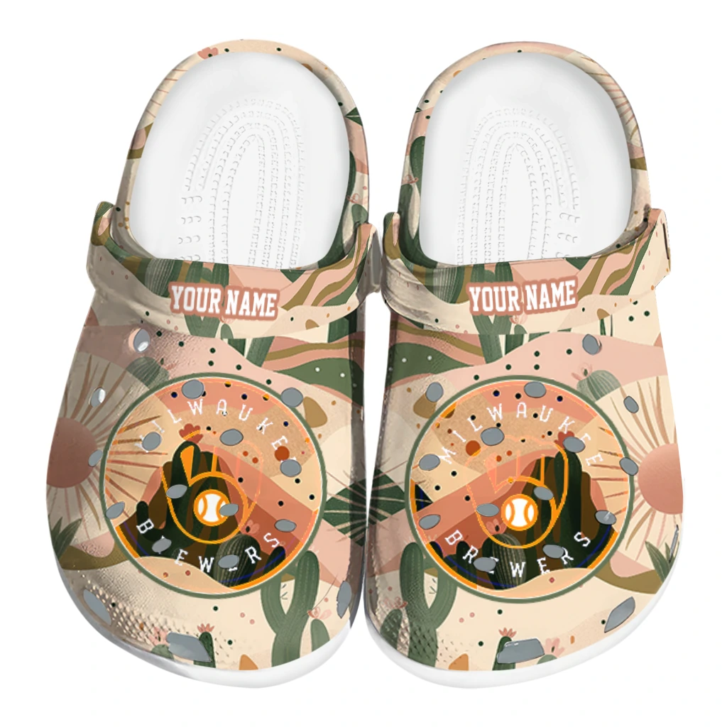 personalized milwaukee brewers desert cactus pattern clogs best selling personalized milwaukee brewers desert cactus pattern clogs best selling