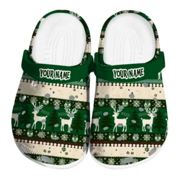 personalized milwaukee bucks christmas motif clogs best selling