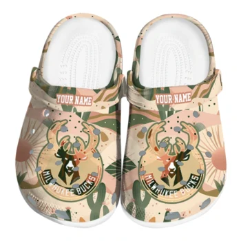 personalized milwaukee bucks desert cactus pattern clogs best selling