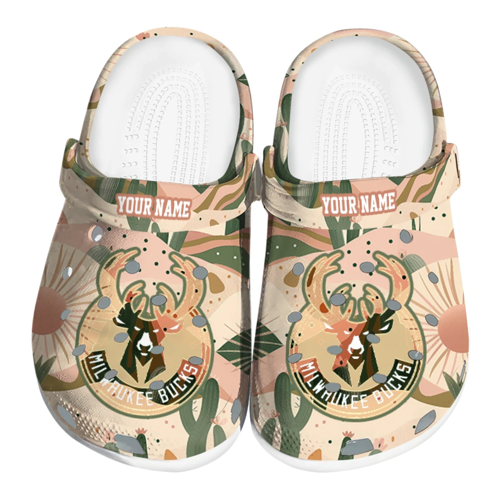 personalized milwaukee bucks desert cactus pattern clogs best selling personalized milwaukee bucks desert cactus pattern clogs best selling