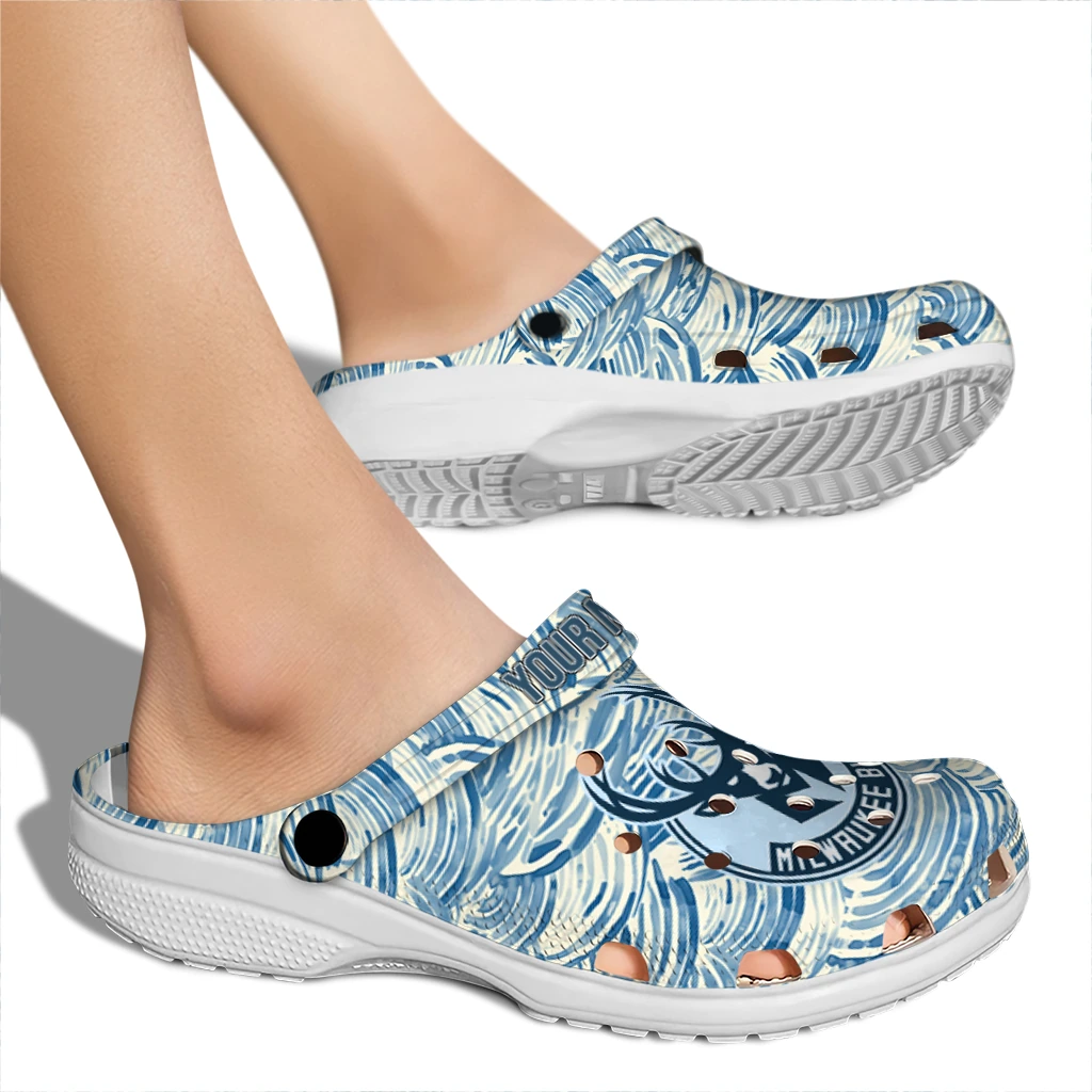 personalized milwaukee bucks sea swirls clogs fashion forward personalized milwaukee bucks sea swirls clogs fashion forward