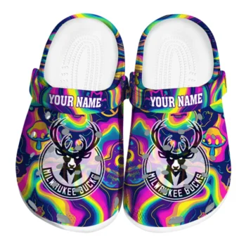 personalized milwaukee bucks swirling mushrooms clogs best selling
