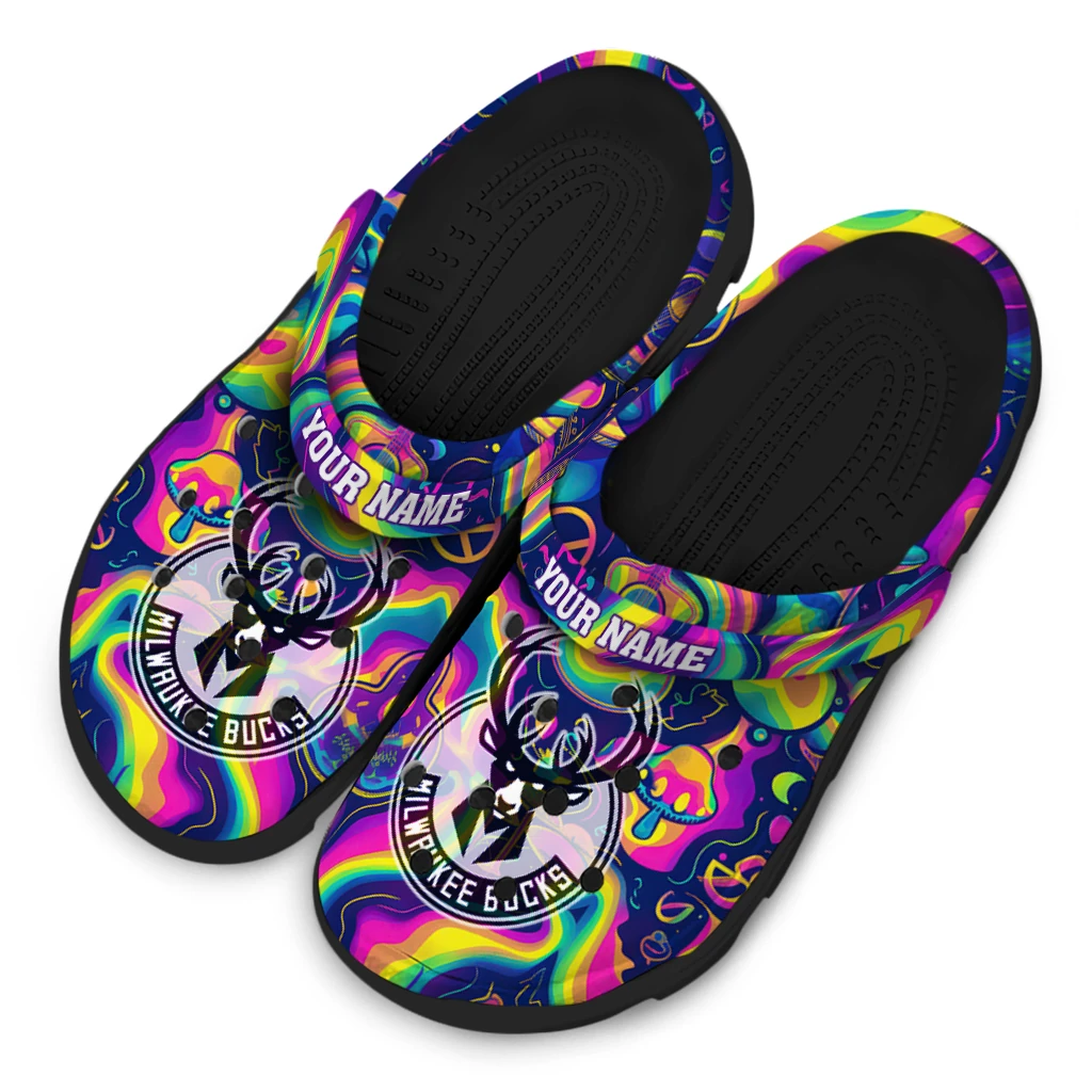 personalized milwaukee bucks swirling mushrooms clogs latest model personalized milwaukee bucks swirling mushrooms clogs latest model