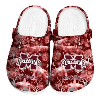 personalized mississippi state bulldogs snowy hills clogs best selling