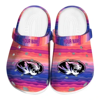 personalized missouri tigers wavy stripes clogs best selling