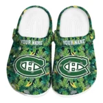 personalized montreal canadiens tropical leaves clogs best selling