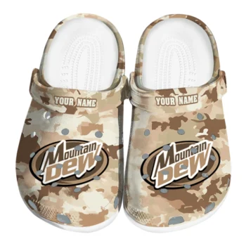 personalized mountain dew beige camou beige brown clogs best selling hey clogs