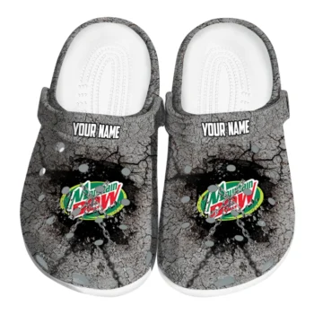 personalized mountain dew cracked pattern gray green clogs best selling hey clogs