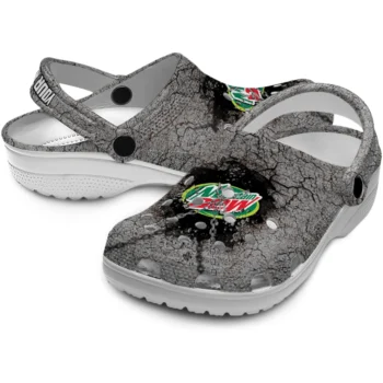 personalized mountain dew cracked pattern gray green clogs high quality hey clogs