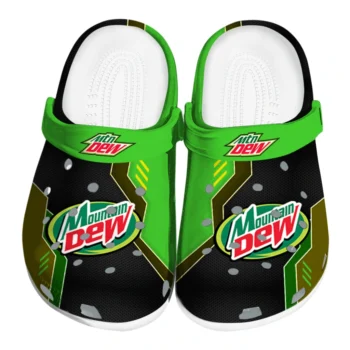 personalized mountain dew label green black clogs best selling hey clogs