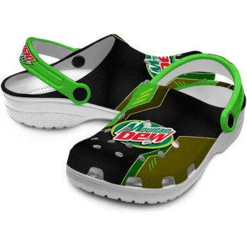 personalized mountain dew label green black clogs high quality hey clogs