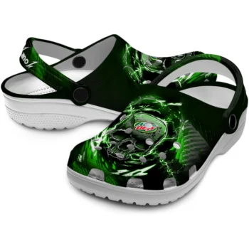 personalized mountain dew skull burst black green clogs high quality hey clogs