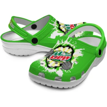 personalized mountain dew splash green white clogs high quality hey clogs