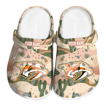 personalized nashville predators desert cactus pattern clogs best selling