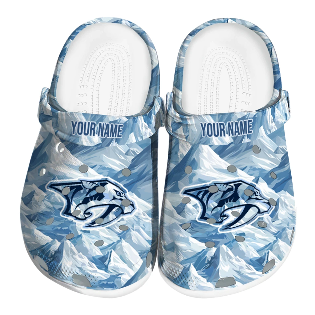personalized nashville predators mountain artwork clogs best selling personalized nashville predators mountain artwork clogs best selling