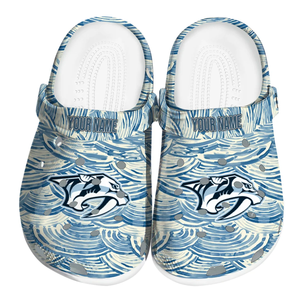 personalized nashville predators sea swirls clogs best selling personalized nashville predators sea swirls clogs best selling