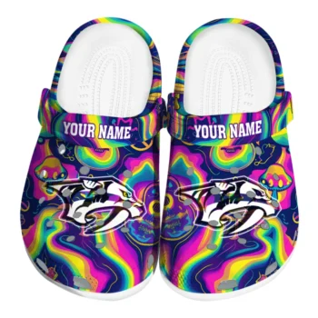 personalized nashville predators swirling mushrooms clogs best selling