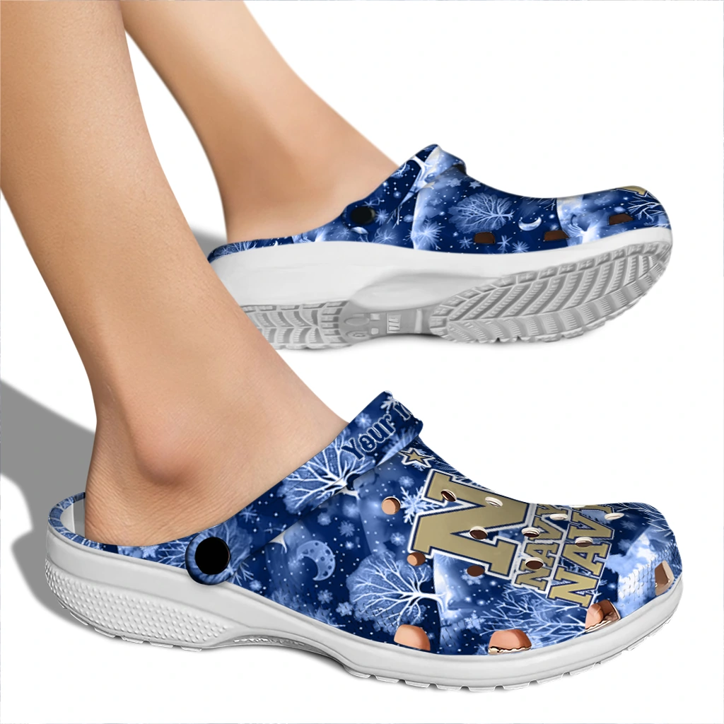 personalized navy midshipmen snowy hills clogs fashion forward personalized navy midshipmen snowy hills clogs fashion forward