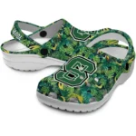 personalized nc state wolfpack tropical leaves clogs best selling
