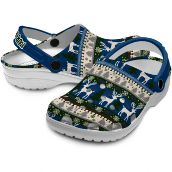 personalized nevada wolf pack christmas motif clogs high quality