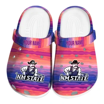 personalized new mexico state aggies wavy stripes clogs best selling
