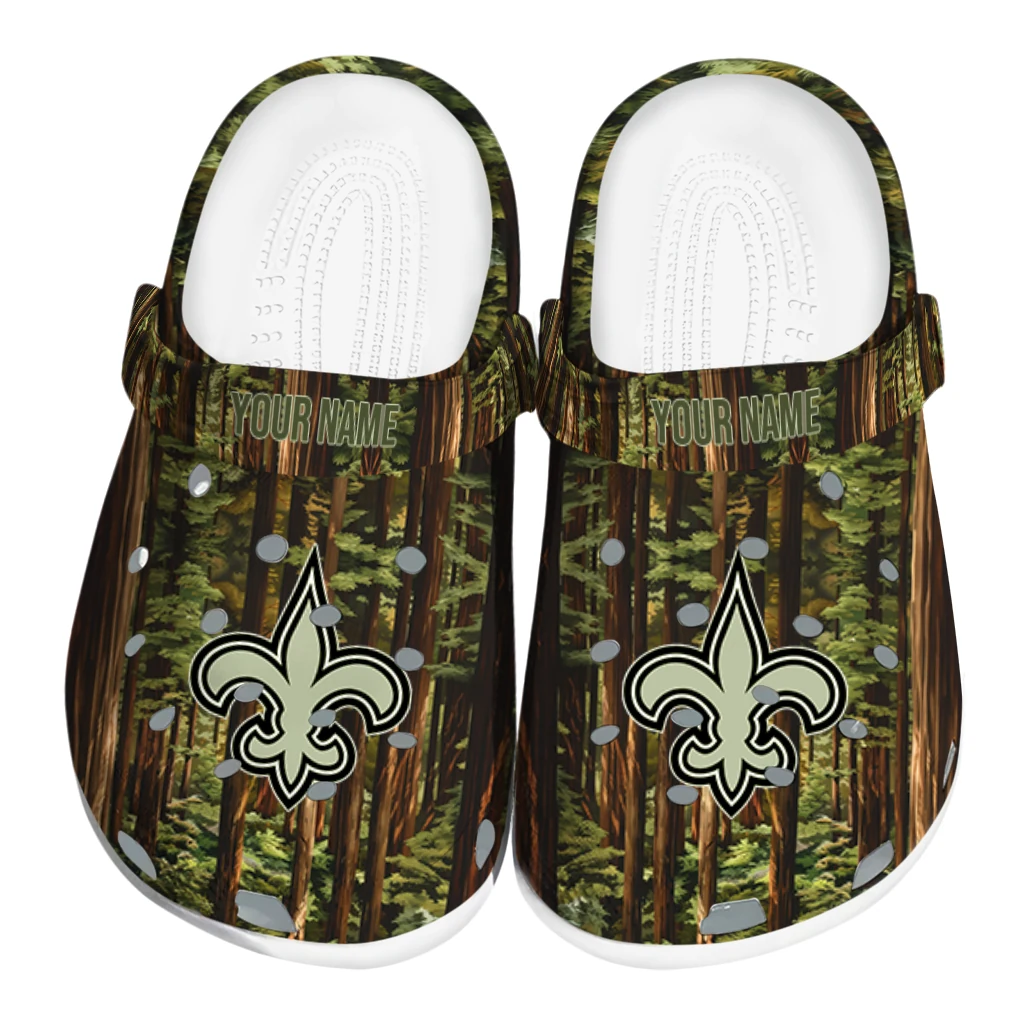 personalized new orleans saints woods forest designs clogs best selling personalized new orleans saints woods forest designs clogs best selling