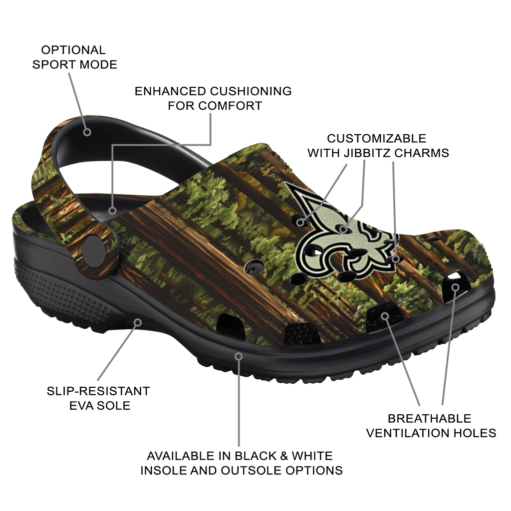 personalized new orleans saints woods forest designs clogs new arrival personalized new orleans saints woods forest designs clogs new arrival