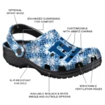 personalized new york giants snowflake mosaic clogs best selling