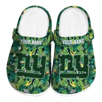 personalized new york giants tropical leaves clogs best selling