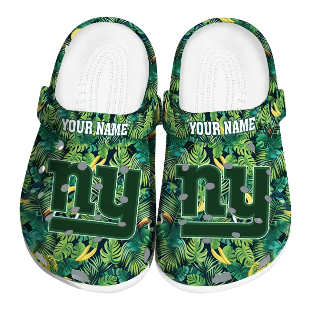 personalized new york giants tropical leaves clogs best selling personalized new york giants tropical leaves clogs best selling