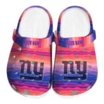 personalized new york giants wavy stripes clogs best selling