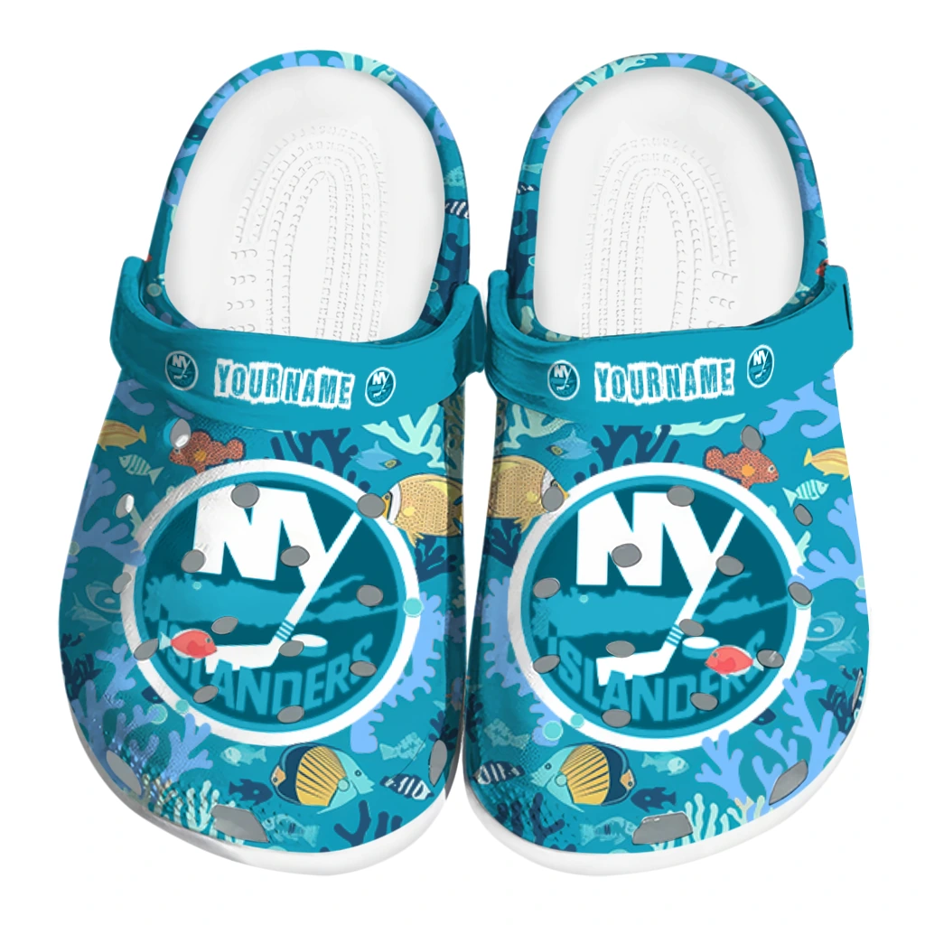personalized new york islanders tropical fish ocean clogs best selling personalized new york islanders tropical fish ocean clogs best selling