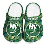 personalized new york islanders tropical leaves clogs best selling